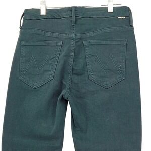 Mother 26 High Waisted Looker Ankle Fray Jeans Birds of a Feather Teal Pants
